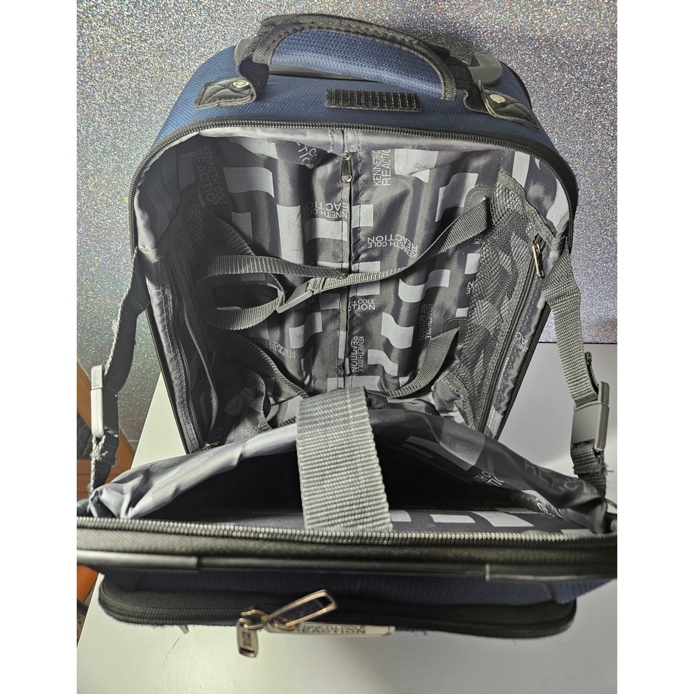 Kenneth Cole Reaction Blue Soft Rolling Carry On Suitcase Luggage RUGGED Vintage - Picture 6 of 13
